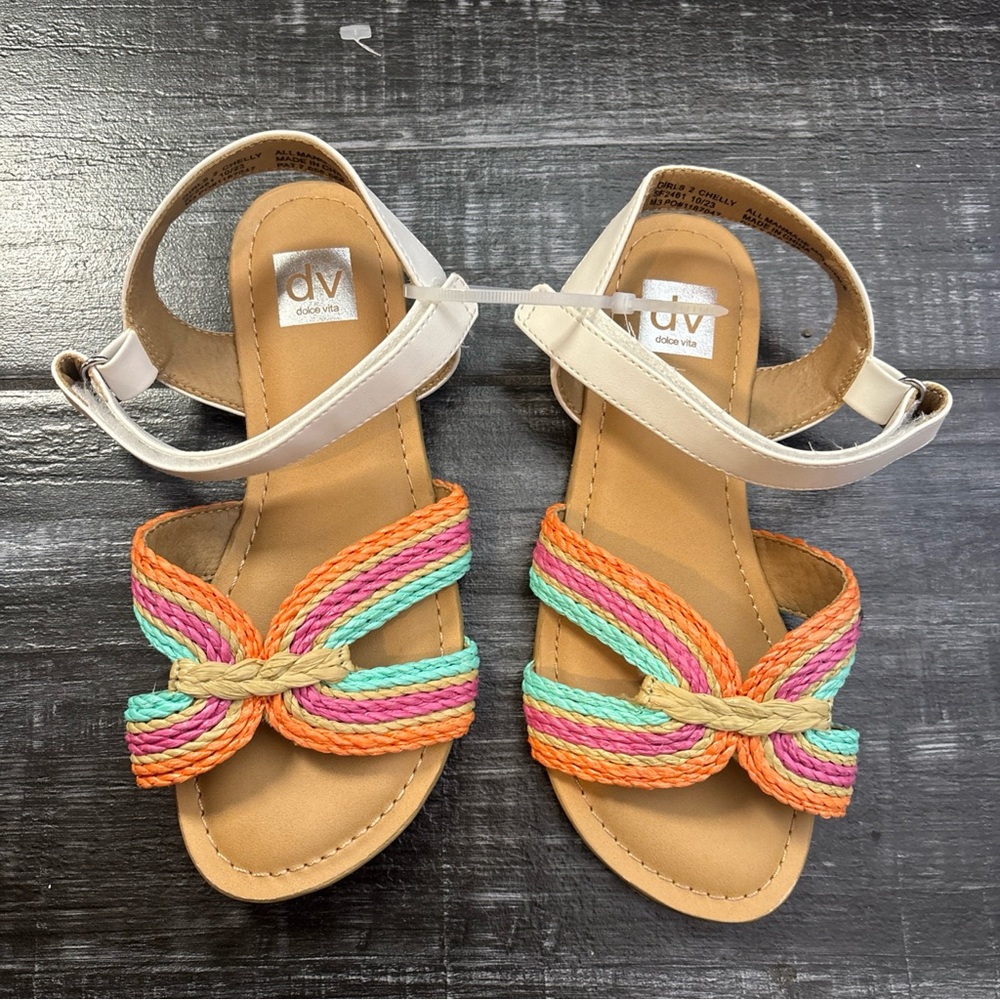 DV by Dolce Vita Orange and Pink Sandals Strappy Design